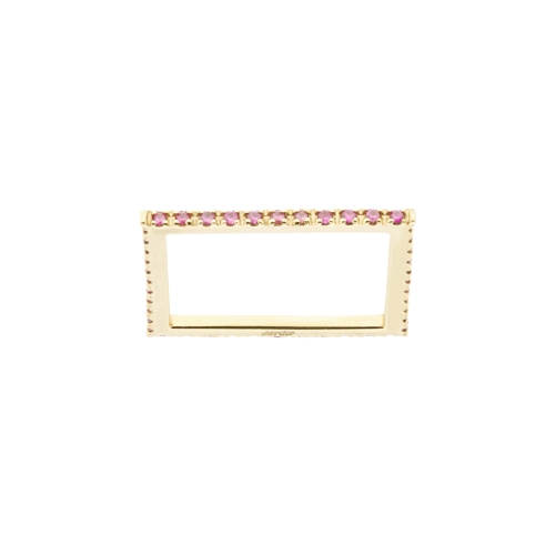 Eternity Square ring with pink sapphire