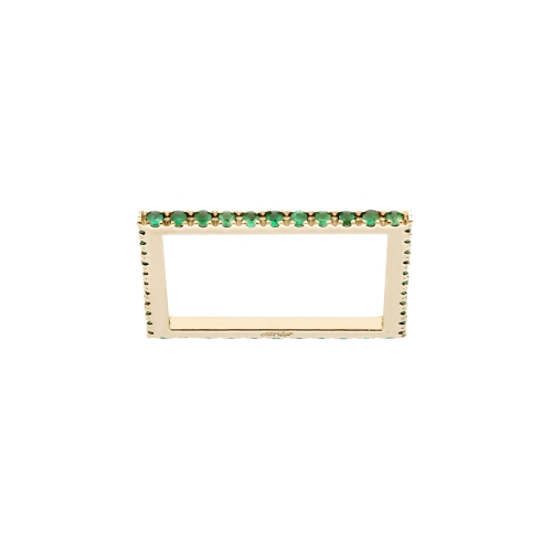 Eternity Square ring with emeralds